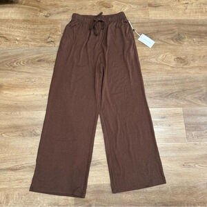 Lovers and Friends Brown Soft Lounge Knit Straight Pajama Pants Size Small NEW